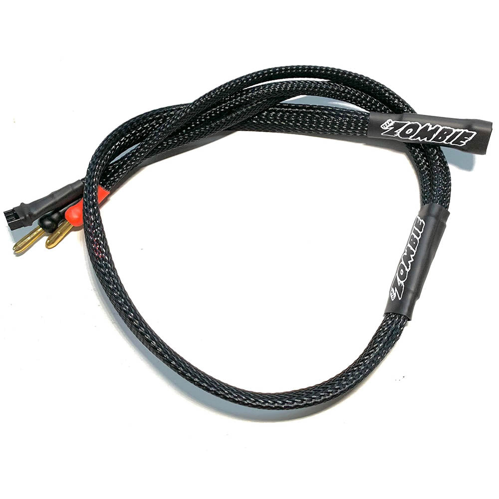 Team Zombie 4mm tube plug 2s-balance plug 600mm 14awg charging cable (FULL BLACK)