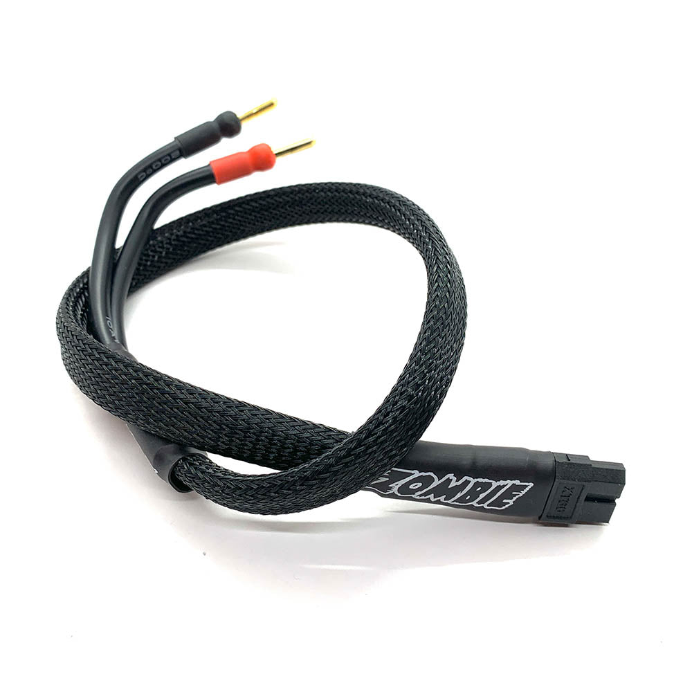Team Zombie XT60, 4mm tube plug 500mm 10awg power supply cable half wrap (FULL BLACK)