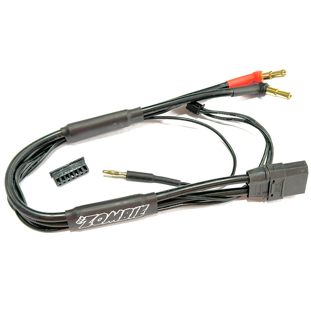 Team Zombie XT90, 4/5mm plug 2s-balance 300mm 12awg charging cable (FULL BLACK)