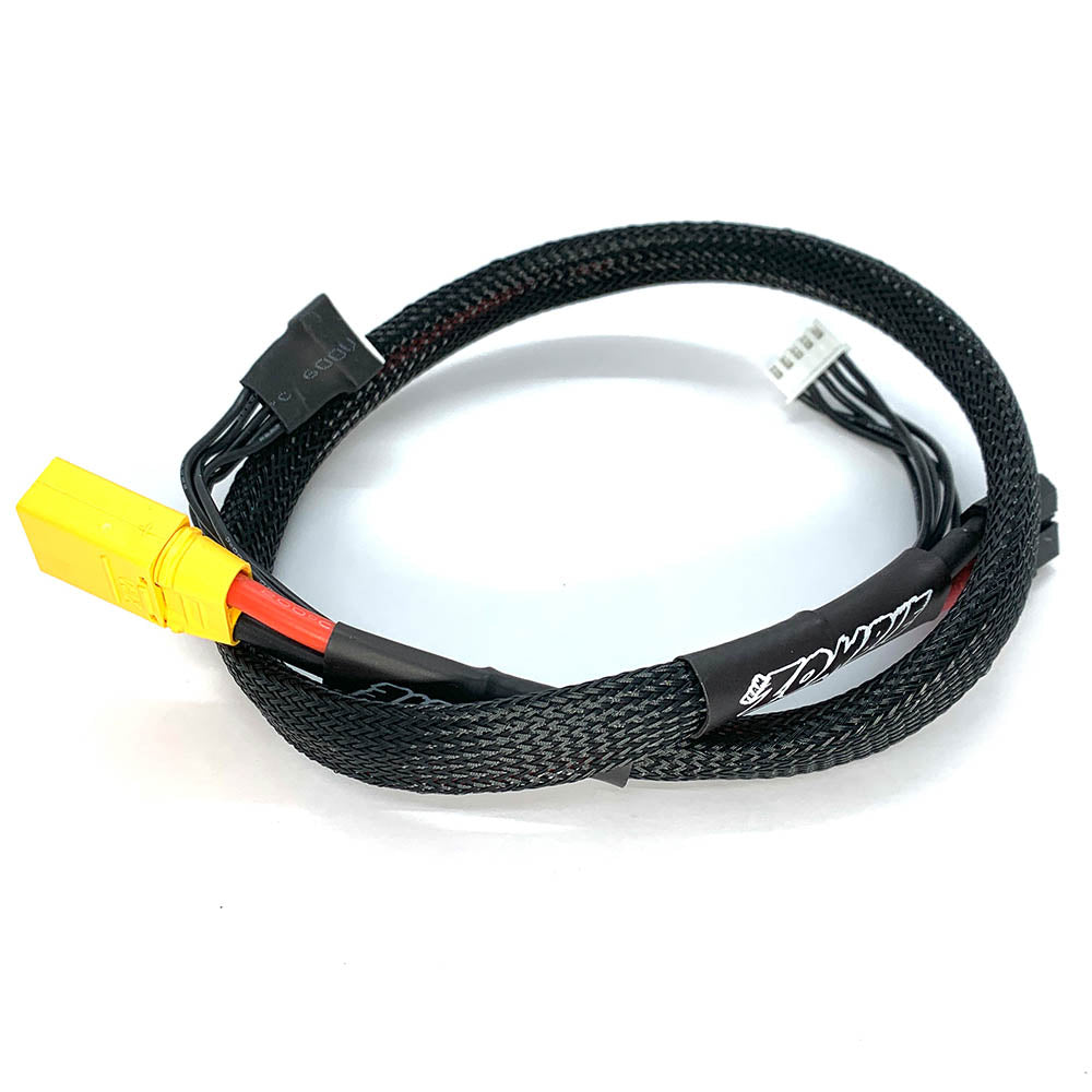 Team Zombie XT60, XT90 tube plug 4s-balance 600mm 12awg charging cable (FULL BLACK)