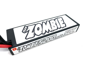 Team Zombie 5200mah 50C 7.4V Li-Po Pressed LCG battery pack wire with deans