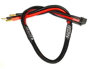 Team Zombie XT60, 4/5mm plated male tube plug 600mm charging wire (RED BLACK)