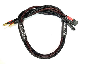 Team Zombie XT60, 4/5mm plated male tube plug 600mm charging wire (FULL BLACK)