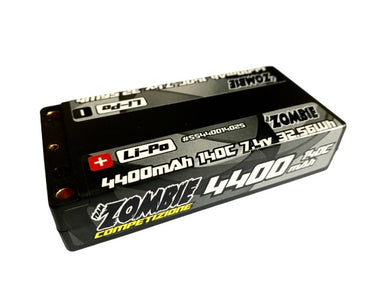 Team Zombie 4400mah 140C 7.4V Li-Po battery LCG SHORTIE pack BRCA EFRA approved